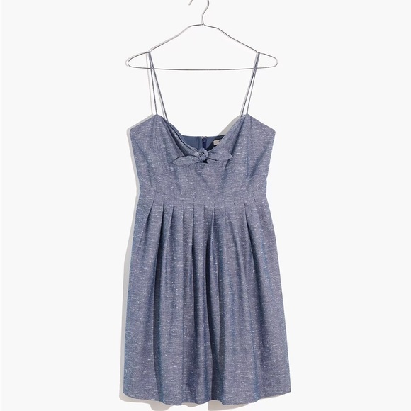Madewell Front Tie Chambray Dress - Picture 4 of 10